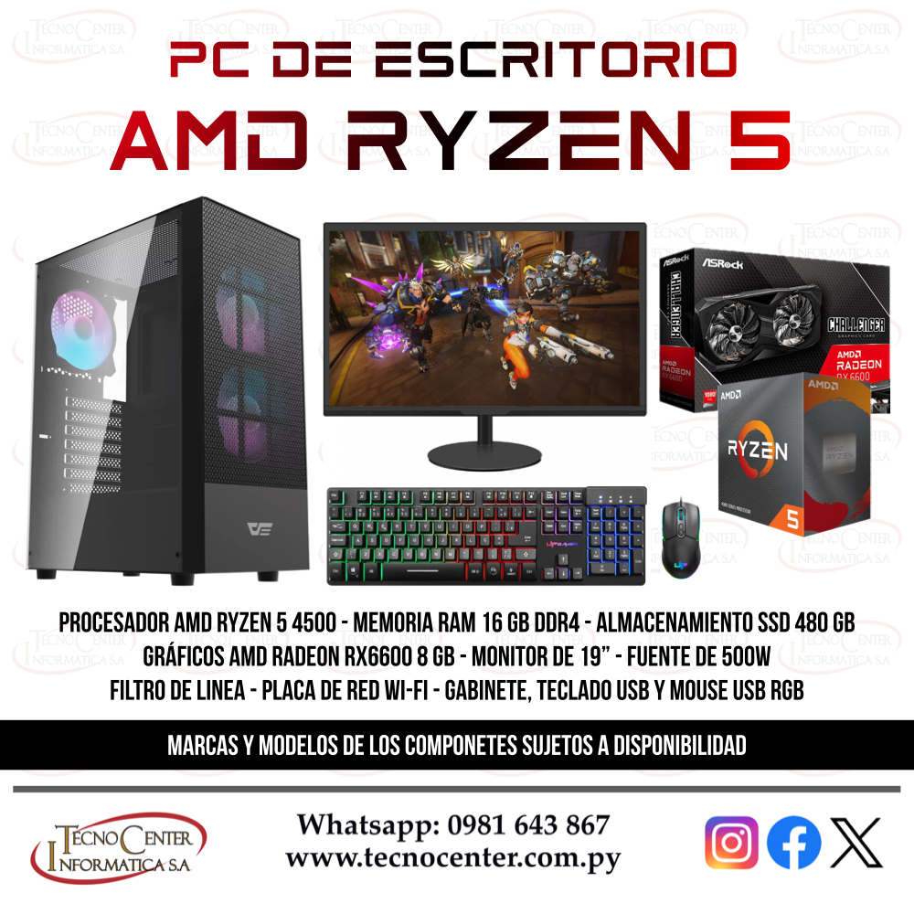 PC de Escritorio AMD Ryzen 5 RX6600